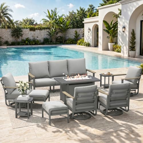 Sweecci Aluminum Outdoor Patio Furniture Set with 5.1-Inch Cushions