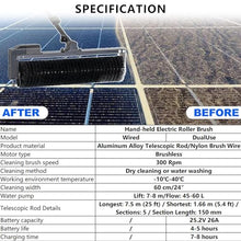 NYTFHMS Solar Panel Cleaning Roller Brush with 25Ft Telescopic Pole, Handheld Photovoltaic Cleaner for Solar Power Station Maintenance,-DualUse(7.5m)