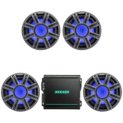 KICKER MWF 10-Inch Premium Marine Subwoofer & 48KMA8001 Amp Bundle