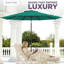 Midtown Umbrellas Lean - 8 Ft Patio Umbrella, Canvas Teal Canopy