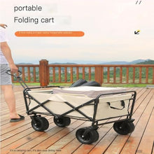 Portable Beach Trolley Cart for Camping and Picnic Foldable Hand Pulled Trailer with Stall Outdoor Folding Cart for Gatherings (White)