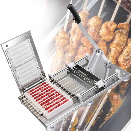 Automatic Skewer Maker for Bbq and Parties,Stainless Steel with Two Molds