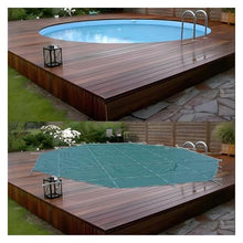 HAIXHX Round Pool Safety Cover for Wood Deck, Heavy Duty Winter Inground Swimming Pools Covers, 8 10 12 14 15 18 21 24 28 30 32 Foot Home Pool Protector Covering(Green,27 Foot)