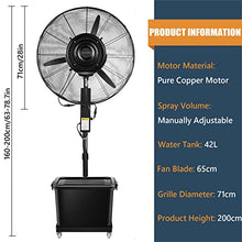 CUTPOIY Patio Misting Fan, 42L Tank Outdoor Pedestal Fan 3 Speeds, Adjustable Height for Yard, Pool, Garden, Fan Blade 650mm