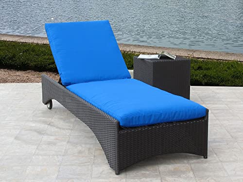 kingrattan.com Premium Outdoor Woven Wicker Chaise Lounge (2-Pack) with Sunbrella Cushions
