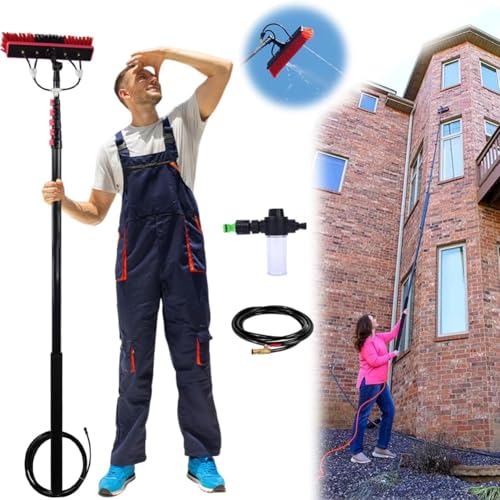 Telescopic Cleaning Brush for Solar Panels Windows Trucks Bus Cars 3.6 10.8 M Telescopic Hydrocleaner Water Powered 35CM Width