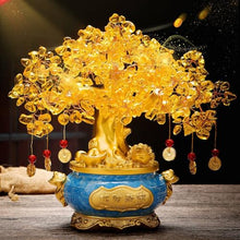 YXIANG56Q Office Desk Decor Natural Citrine Gemstone Crystal Bonsai Tree of Life Large Feng Shui Money Chakra Tree for Wealth/Fortune and Luck Desk Decorations(Large)