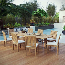 America Luxury - Outdoor Side Dining Chair and Table Set, Wood, Modern, White
