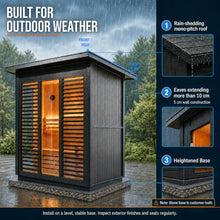 AURGOD Outdoor Wood Sauna 2-3 Person, Canadian Spruce, 6KW Harvia Heater
