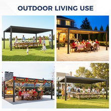 RoyalCraft 12'x16' Louvered Pergola, Heavy-Duty Outdoor Pergola, Metal Hardtop Pergola with Adjustable Roof for Patio, Deck, Garden, Yard, Dark Gray