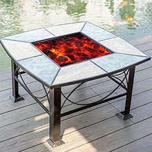 Fire Pits Outdoor Large Square Outdoor Fire Pit, Garden Party BBQ Cooking Fire Pit Barbecue Stove Stool Kit, New Home Gift