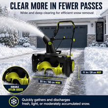 Electric Snow Blower Cordless, 40V, 20-in Wide Clearing