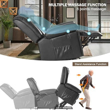 HTERWQEA Power Lift Recliner Chair with Massage & Heat for Elderly, Gray