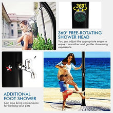 CFDZCP Outdoor Shower kit 7.2FT 20L Solar Heated Outdoor Shower with Shower Head & Foot Shower Tap, Temperature Adjustable ，Up to 60°C / 140°F,Outside Shower Station Fixture