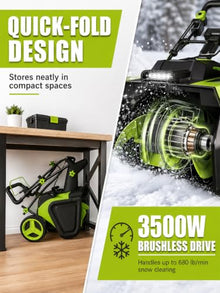 SHUMIAO Electric Snow Blower 40V, 20-Inch Clearing Width, Dual LED Lights