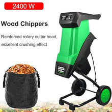 Eoweiot Wood Chipper Electric Garden Shredder, 2400W Leaf Mulcher, Max.40mm Cutting Capacity 30M Power line - Ideal for Garden Use