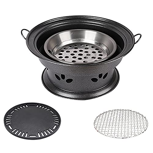 Charcoal Grill Household BBQ Grill Portable Barbecue Pot Picnic Barbecue Supplies Outdoor Charcoal Barbecue Grill Outdoor Cooking Picnic Barbecue (Color : Black Size : 34x15cm)