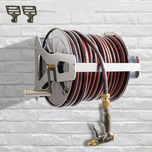 Etsuosy Wall Mount Garden Hose Reel with Car Wash Water Gun Nozzle, Automatic Retractable, 30m Capacity