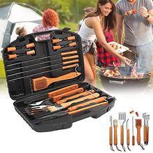 XIXIDIAN 18 Piece BBQ Tools Set Stainless Steel Wooden Handle BBQ Tools for Christmas Birthday Presents - Grill Utensils Set Ideal Grilling Gifts for Men Dad Women