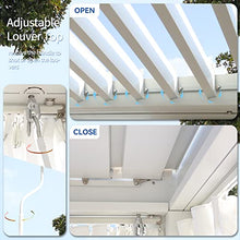 MeetLeisure 10’ x 20’ Outdoor Louvered Pergola with Adjustable Roof White Frame
