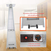 AIZYR Quadrilateral Patio Gas Heater, Tower Propane Heater Outdoor Courtyard Propane Heater with Wheels & Anti-tilt Switch Energy Efficient
