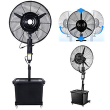 JDXQBLD Adjustable Height Misting Fan Outdoor Patio, 3 Wind Modes Outdoor Fan Misters for Cooling, Industrial Standing Fan with Mist, Black，81cm/31.9in