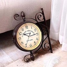 Wall Clock, Double Sided Wall Clock, Outdoors Vint Double Sided Vintage Wall Mount Two Faces Retro Station Clock, Wall Hanging Silent Clock For Home Garden Decor Station Clock Double Sided Outdoor Dou
