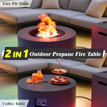 Dineli 30" Round Propane Fire Pit Table Firepit Table for Outside Patio