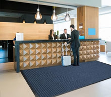 Commercial Entryway Mat for Hard Floors Surfaces with Rubber Border Edge Entrance Mats with Smooth Non-Slip Rubber Backing, Water Absorbent Indoor/Outdoor Floor Mat for Offices & Buildings