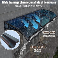 Front Door Canopy Awning 24"x71" Polycarbonate Outdoor Cover - Rain, Snow & UV Protection, Quiet Design, Large Gutter for Porch Entrance