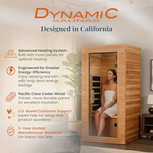 DYNAMIC SAUNAS Elite 1-Person Infrared Sauna with Red Light Therapy