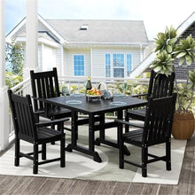 Costaelm Charleston Outdoor 5-Piece Square Trestle Dining Set with Arm Chairs
