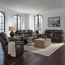 Signature Design by Ashley Leather Power Reclining Loveseat with Console