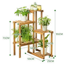 ZOCWJK Indoor Plant Stand Plant Rack Bamboo Plant Stand Flower Pots Shelf Garden Holder Display Shelf Balcony Flower Stand Multifunctional,