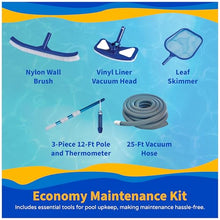 Blue Wave Marbella 15-ft Round 52-in Deep Above Ground Swimming Pool – with Steel Wall & Top Rails, Sand Filter, Overlap Liner, A-Frame Ladder & Maintenance Kit – Complete Outdoor Pool Accessories