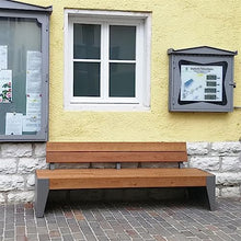 Park Patio Seat Modern Outdoor Bench 3 Seater Outdoor Park Bench, Hardwood Strip Seat and Backrest with Solid Steel Frame for Patio, Porch, Garden