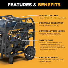 FIRMAN T12071 Tri Fuel Portable Generator, 120/240 VAC Electric Start