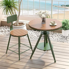 LIPJIA Bar Stool Round Side Table Set with 2 Stools and Storage Rack, Extendable High 60-80cm/24-31in Kitchen Seating Furniture Pub Breakfast Nook Set for Indoor Outdoor Restaurant