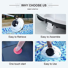 Cordless Robotic Pool Cleaner,Fully Automatic Robotic Pool Cleaner Wall-Climbing Underwater Cleaner with Smart Navigation and Top Load Filter Ideal, for Ground Swimming Pool,White