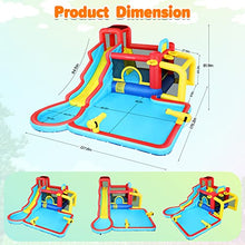 AKEYDIY Inflatable 10-in-1 Bounce House Water Slide with Splash Pool & 620W Blower