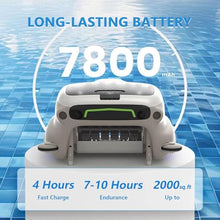 Automatic Pool Cleaners, Pool Vacuum for Above Ground Pool, with 10l Filter Basket, Manual/Automatic Dual Mode, 7800mah Ultra-Long Battery Life, Three-Speed Adjustment, Suitable for Swimming Pools