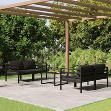 LDEWOAMEG 5 Piece Patio Lounge Set with Cushions Aluminum Anthracite