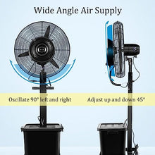 GFJYKDL Portable Misting Fan Black Large Standing Spray Fan Mister 320W/380W High Velocity Air Circulator Heavy Duty Industrial Floor Fans