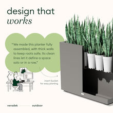 Veradek Block Series Span Planter - Tall Rectangular Outdoor Planter