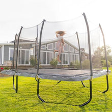Skywalker Trampolines Epic Series 15 FT Rectangle Outdoor Trampoline with Enclosure Net Black and Gray
