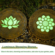 Innovz Glow in The Dark Round Stepping Stone Set, Outdoor Luminous Lotus Stepping Stone Path Pavers, Home Villa Garden Patio Stones for Decorative Ground (Color : Style 2, Size : 5pcs)