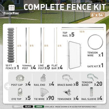 Fencer Wire 9 Gauge Durable Green Vinyl Coated Chain Link Fence Kit, Complete Fencing DIY Set w/Fence Fabric, Gate, Posts, Top Rails & Hardware for Yard, Garden & Animal Enclosures (6ft. x 54ft.)