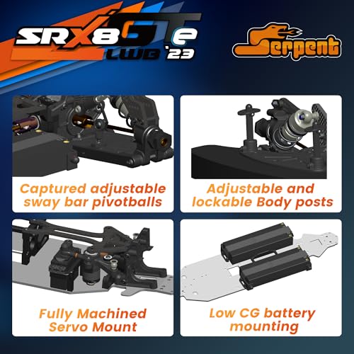 Serpent SRX8 GTE LWB 1/8 On-Road RC Car Kit with Carbon Fiber & CNC Aluminum Parts