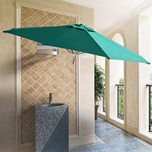 RWGOVLU Outdoor Round Wall Mounted Parasol, Patio Garden Balcony Yard Umbrella, Tilting Sunshade Wall Umbrella with Aluminium Frame