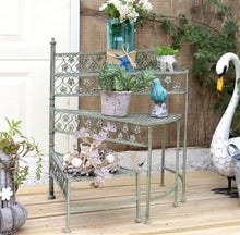 BIOMICE Plants Stand Iron Plant Stand Rotatable Flower Holder Outdoor Retro Shelf Home Decor Display Plant Holders Indoor(Green)
